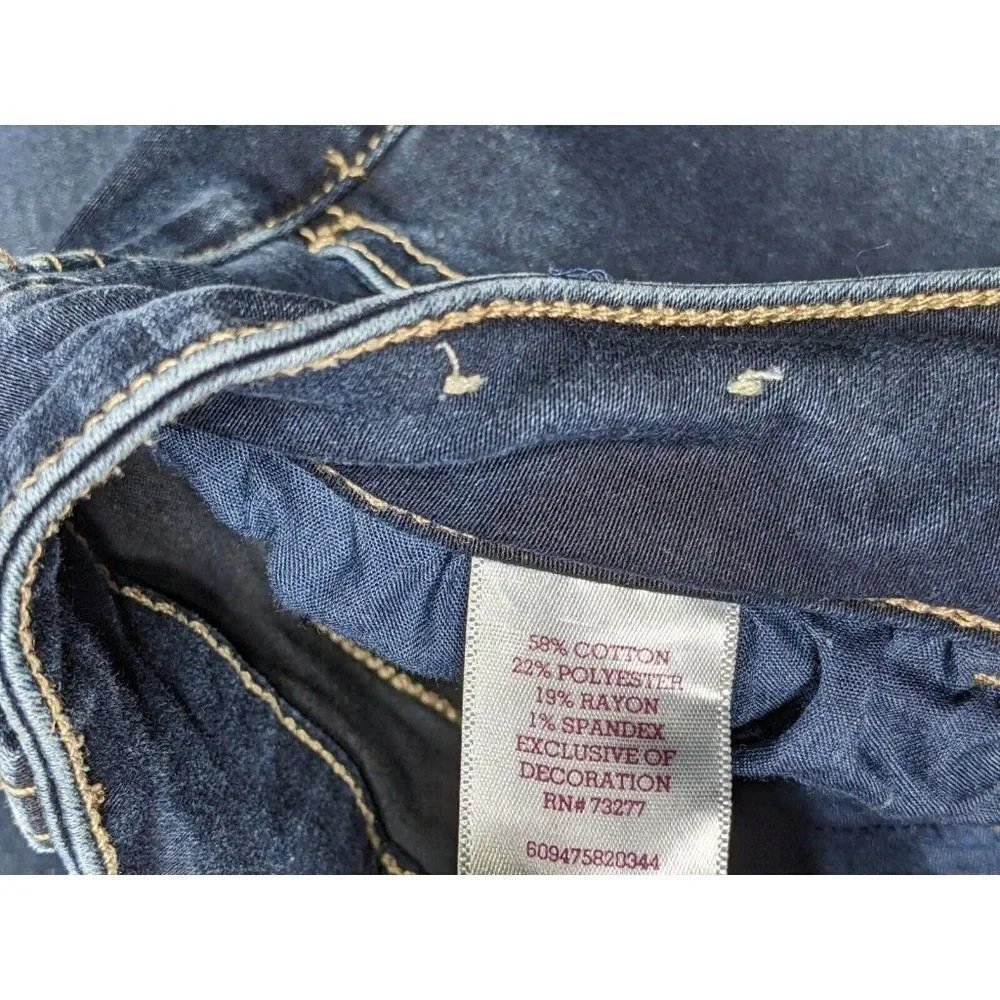 SO‎ Juniors Size 7 Skinny Embroidered Pockets Denim Blue Jeans Jeggings